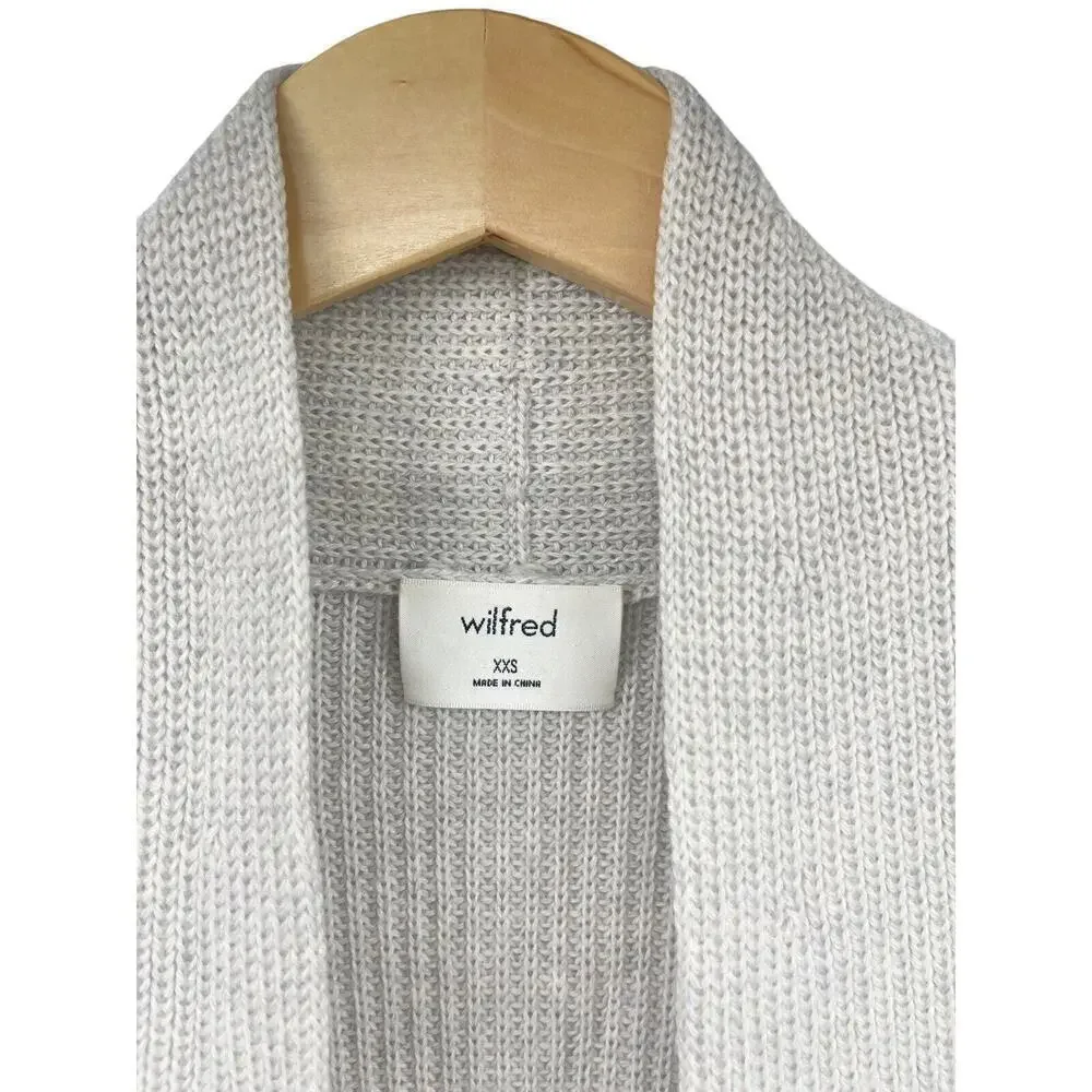Wilfred 100% Merino Wool Gray‎ Grey Knit Sweater Vest Cardigan Womens XXS